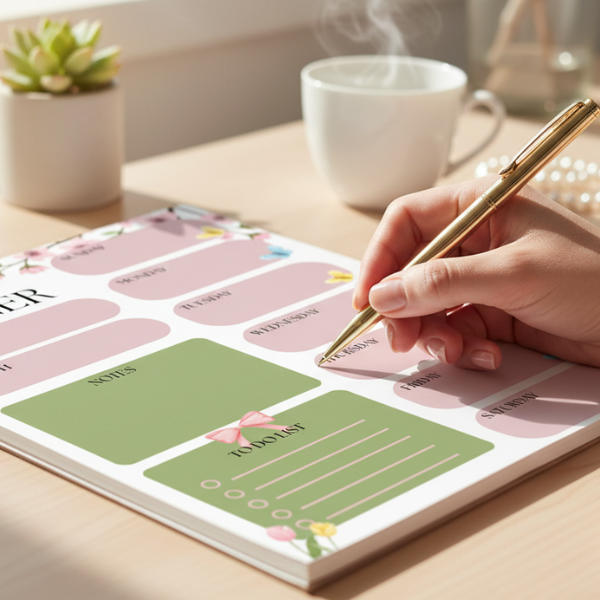 Floral Weekly Planner Notepad