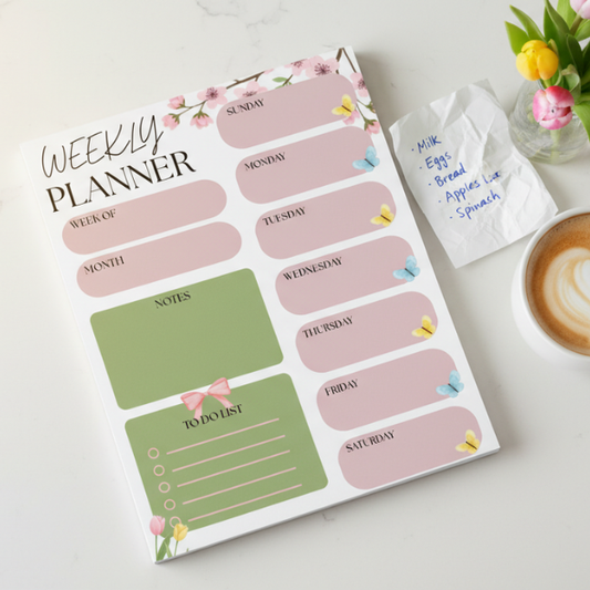 Floral Weekly Planner Notepad